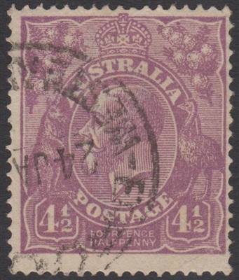KGV SG 81 BW ACSC 118 1924 4Â½d violet King George V head Australia