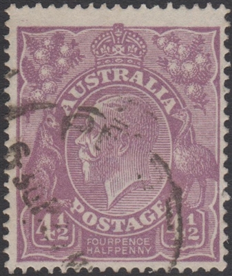 KGV SG 81 BW ACSC 118 1924 4Â½d violet Four Pence Halfpenny King George V head Australia