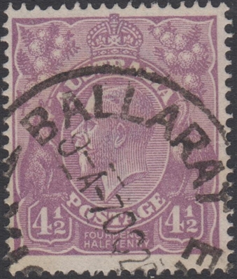 KGV SG 81 BW ACSC 118 1924 4Â½d violet Four Pence Halfpenny King George V head Australia