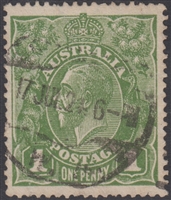 KGV SG 82 BW ACSC 78 1924 1d green Large Multiple crown watermark