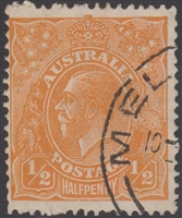 KGV SG 94 BW ACSC 68 1928 Â½d King George V Australia