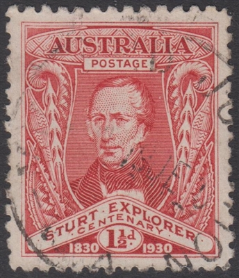 SG 117 Centenary of Exploration of Murray River by Captain Sturt 1930 1Â½d Scarlet-red