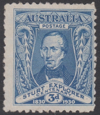 SG 118 1930 Centenary of Sturt Exploration 3d blue MNG