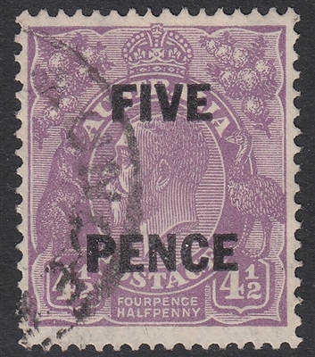 KGV SG 120 BW ACSC 125 1930 5d on 4Â½d violet