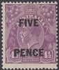 KGV SG 120 BW ACSC 125 1930 5d on 4Â½d violet