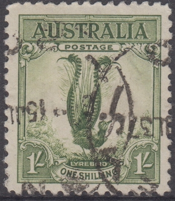 SG 140 Superb Lyrebird 1932 1/- Green