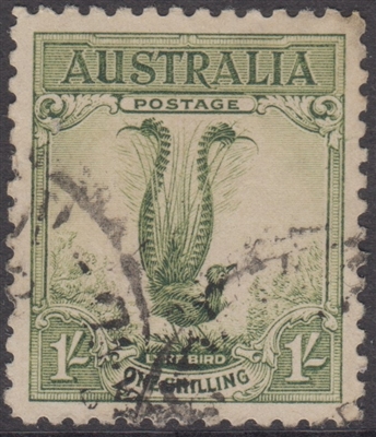 SG 140a Superb Lyrebird 1932 1/- Yellow-Green