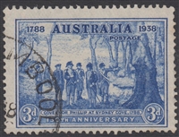 SG 194 Sesquicentenary 150th Anniversary of Founding of NSW 1937 3d Bright Blue