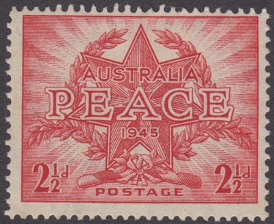 SG 213 1946 Peace Victory Commemoration 2Â½d Red MINT HINGED Original Gum