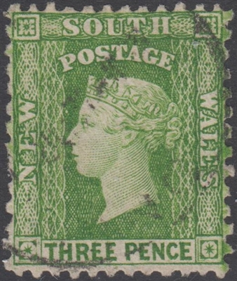 NSW SG 226e 1886-1897 three pence 3d diadem Queen Victoria