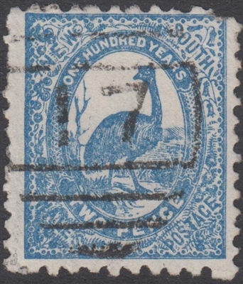 NSW numeral postmark 17 DUBBO barred numeral on 2d emu New South Wales Australia