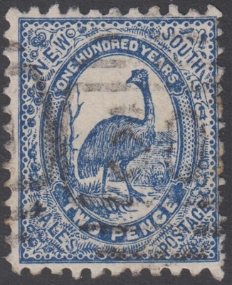 NSW numeral postmark 30 CAMDEN barred numeral on 2d emu New South Wales Australia