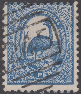 NSW numeral postmark 245 HAY barred numeral on 2d emu New South Wales Australia