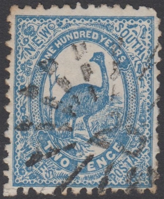 NSW numeral postmark 25 KIAMA rays numeral on 2d emu New South Wales Australia