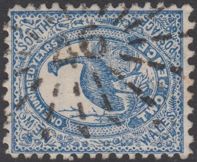 NSW numeral postmark 46 GUNDAGAI rays numeral on 2d emu New South Wales Australia