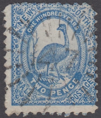 NSW numeral postmark 147 BALLINA rays numeral on 2d emu New South Wales Australia