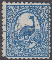 NSW numeral postmark 215 QUIRINDI rays numeral on 2d emu New South Wales Australia