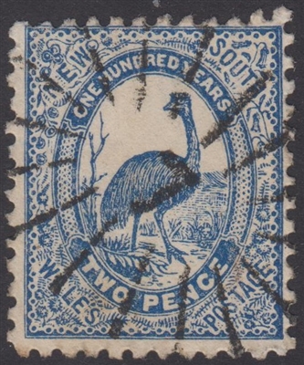 NSW numeral postmark 7 rays PENRITH sunburst cancel SG 254 2d emu New South Wales Australia