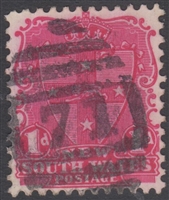 NSW numeral postmark 71 TAMWORTH barred numeral on 1d shield New South Wales Australia