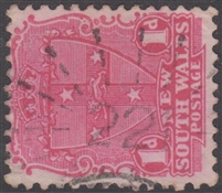 NSW numeral postmark 221 rays HUNTERS HILL sunburst cancel 1d shield New South Wales Australia