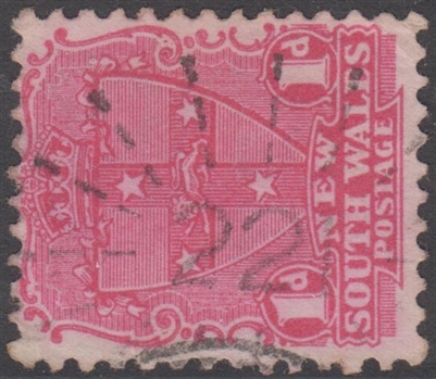 NSW numeral postmark 221 rays HUNTERS HILL sunburst cancel 1d shield New South Wales Australia