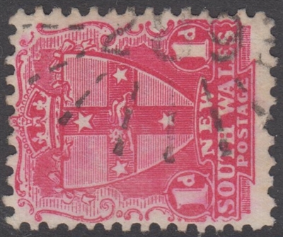 NSW numeral postmark 289 rays WARATAH sunburst cancel 1d shield New South Wales Australia