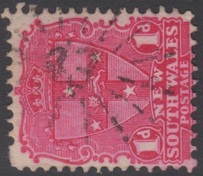 NSW numeral postmark 43 GUNNING rays numeral on 1d shield New South Wales Australia