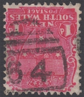 NSW numeral postmark 64 MAITLAND barred numeral on 1d shield New South Wales Australia