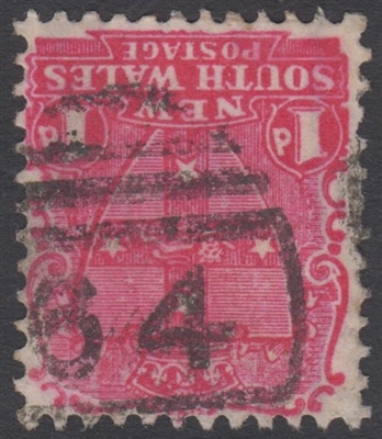 NSW numeral postmark 64 MAITLAND barred numeral on 1d shield New South Wales Australia