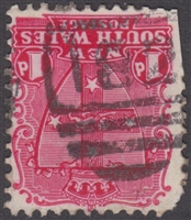 NSW numeral postmark 182 NEWTOWN barred numeral on 1d shield New South Wales Australia