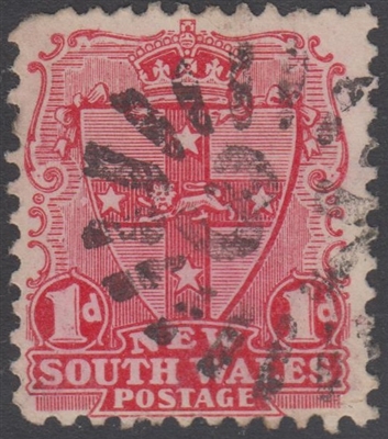 NSW numeral postmark 37 BUNGENDORE rays numeral on 1d shield New South Wales Australia