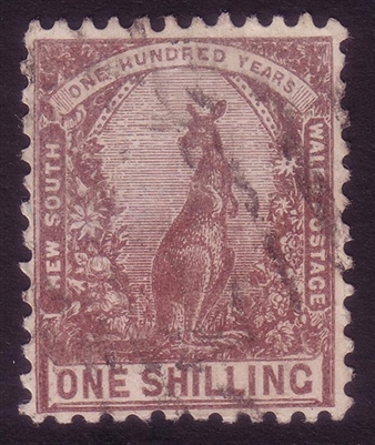 NSW SG 324 1902-03 one shilling Eastern grey kangaroo