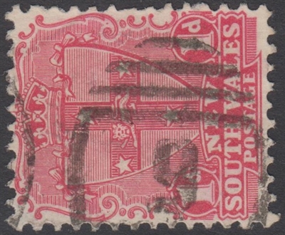 NSW numeral postmark 9 BATHURST barred numeral on 1d shield New South Wales Australia