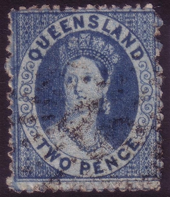 QLD SG 61 1868-1874 two pence QV chalon