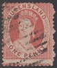 QLD SG 85 1868-75 1d Deep Rose-Red Chalon Head Queen Victoria One Penny Queensland