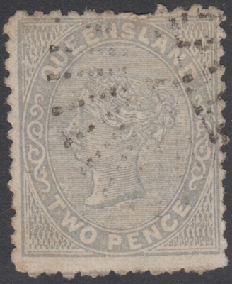 QLD SG 138 1881 Die I 2d Grey-Blue First 1st Sideface Queen Victoria Two Pence Queensland