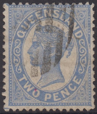 QLD SG 212 1895-96 2d blue Queen Victoria sideface Queensland Two Pence