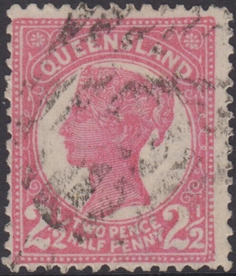 QLD SG 213 1895 2Â½d Carmine Pink Queen Victoria sideface Queensland Two Pence Halfpenny