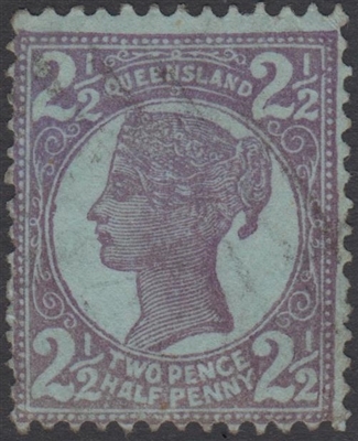 QLD SG 237 1899 2Â½d Purple on Blue Queen Victoria sideface Queensland Two Pence Half Penny