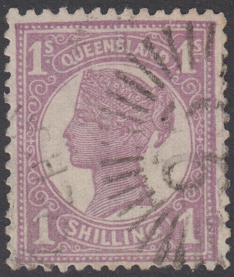 QLD SG 252 1897-1908 1s 1/- Dull Mauve Queen Victoria sideface Queensland One Shilling