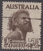 SG 253 1952-65 Aborigine CofA watermark 2s6d Deep Brown