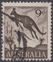 SG 318 1959 Kangaroos 9d Nine Pence Deep Sepia
