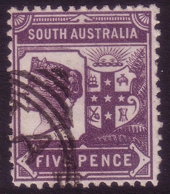 SA SG 238a 1894-1906 five pence. Perforation 13