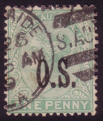 SA SG O58 1891-1896 one penny with OS OVERPRINT.