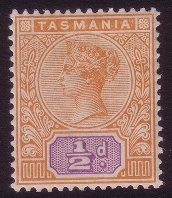 TAS SG 216 MINT MH 1892-1899 halfpenny orange and mauve tablet.