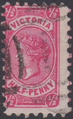 VIC SG 1781b 1881 perf 12 Â½d rosine Victoria Half-Penny Bell design