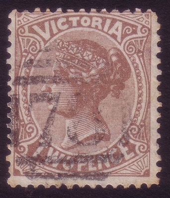 VIC SG 210a 1882-84 Two Pence Chocolate