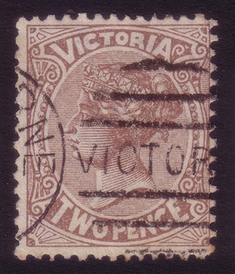 VIC SG 210a 1882-84 Two Pence Chocolate