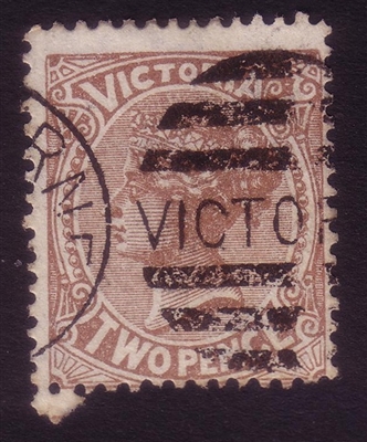 VIC SG 210a 1882-84 Two Pence Chocolate