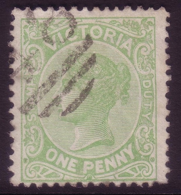 VIC SG 297 1885 One Penny yellowish-green